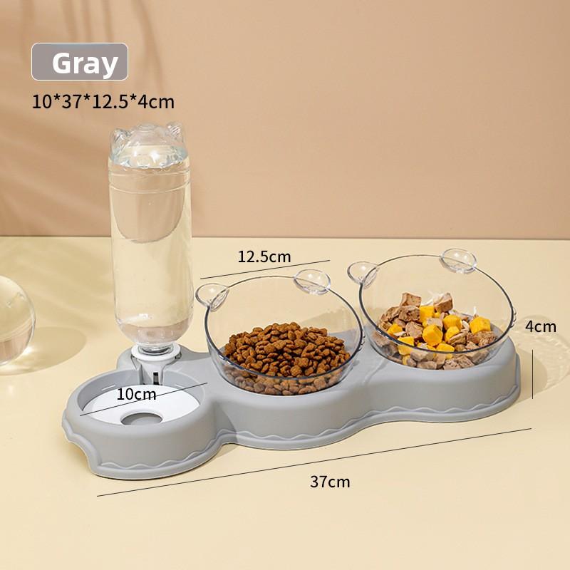 Cat Bowl, Double-bowl Moisture-proof Mouth, Multi-functional Pet Bowl, Automatic Feeding and Drinking Water Dispenser, Dog Bowl