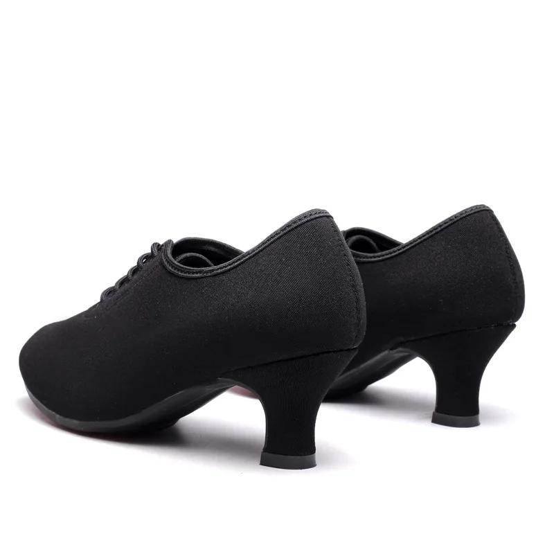 Women Latin Oxford Cloth Heels Soft Bottom Modern Party Ballroom Tango Dancing Shoe Sneakers Woman Salsa Dance Shoes