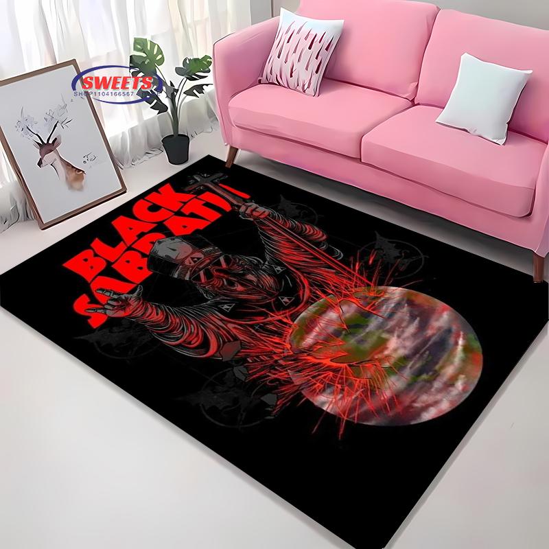 Classic Rock B-Black S-Sabbath Theme Carpet Living Room Bedroom Bedside Bathroom Floor Mat 15 Size Pattern Area Rug Home Decor
