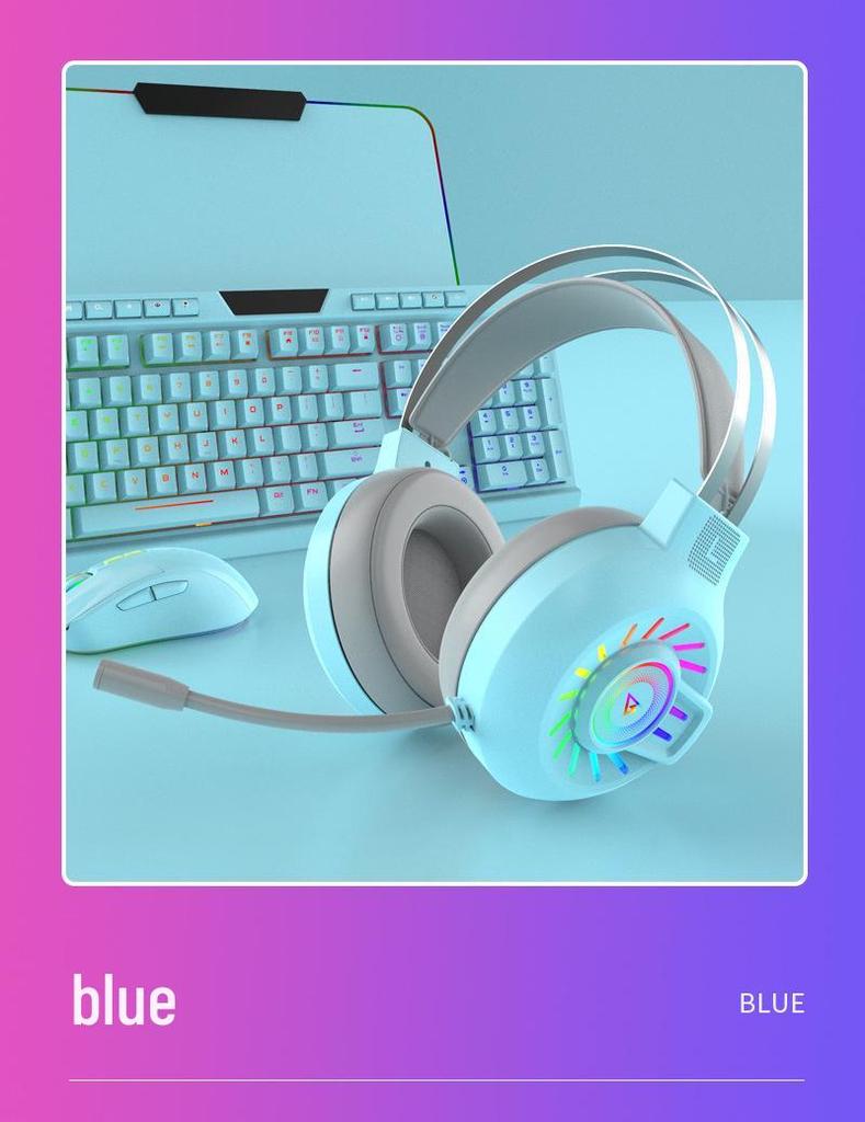 H300 RGB Luminous On-Ear Headphones - Heavy Bass Gaming Headset for E-Sports and 'Chicken Dinner' Wins.