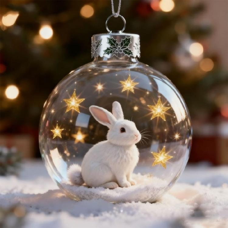 Christmas Wildlife Acrylic Ornament Set Efficient Shatterproof Decors Feature Detailed Animal Silhouettes Designs