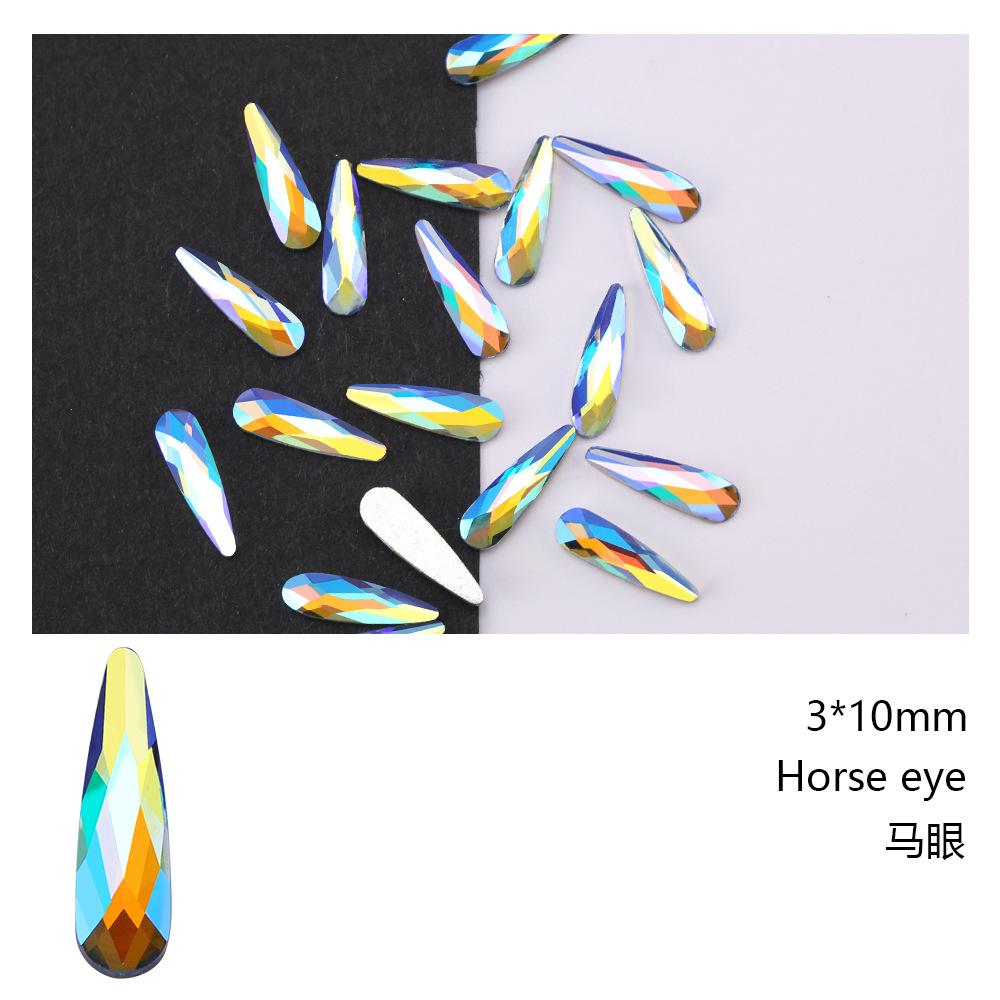 Blauer Sternenhimmel Symphonie Flachboden Speziell geformter Diamant Hellblau Ab Farbe Eiswürfel Wassertropfen Pfeil Diamant Goldener Boden Nagel Diamant