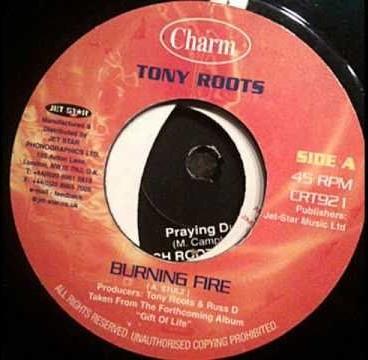 

7inch Record TONY ROOTS - Burning Fire CRT921 Charm UK Reggae, Ska & Dub Used