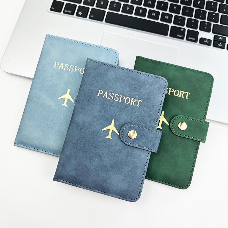 New Multifunctional Clasp Passport Wallet PU Leather Multi-card Bank Card Holder Fashion Gilded Airplane Logo Passport Cover Cas