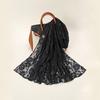 Solid Color Lace Scarf Elegant Hijab Shawls Versatile Hijab Veil  Women Wear