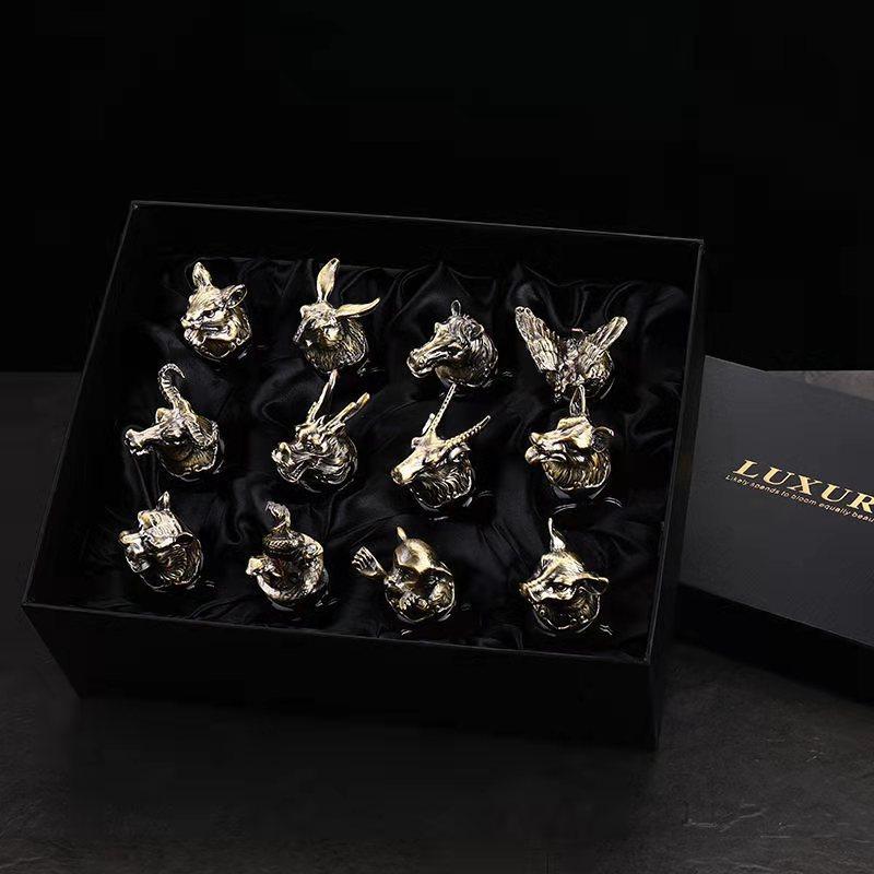 Creative Gold-plated Animal Head Glass Spirit Glass Zodiac Wine Glass Wine Dispenser Brandy Steins Gift for Friends Home Decor