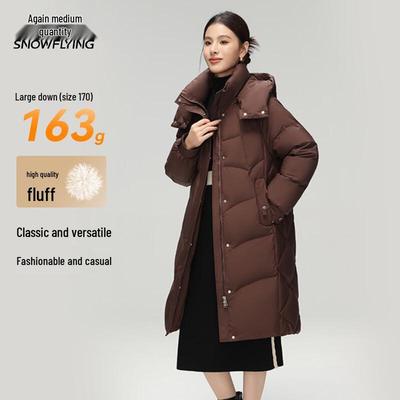 Xuezhongfei Women's Long Hooded Winter Down Jacket