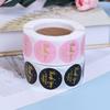 500Pcs Pink Black Handmade With For Your Order Sticker Heart Thanks Sticker