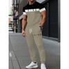 Simple Crown Casual Men's Thin Short-sleeved And Long Pants, Urban Street Casual Men's 2pieces Thin Long Pants Set