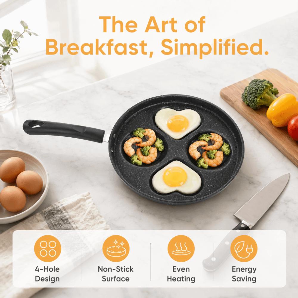 Aluminum Alloy Frying Pan Even Heating Omelette Pan Durable Egg Frying Pan  Pancake Bacon Burger
