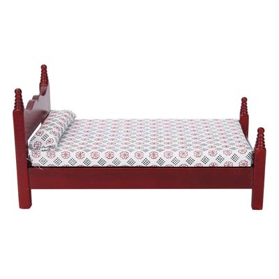 1:12 Puppenhaus Mini Rot Holz Einzelbett Möbel Zubehör für Puppen