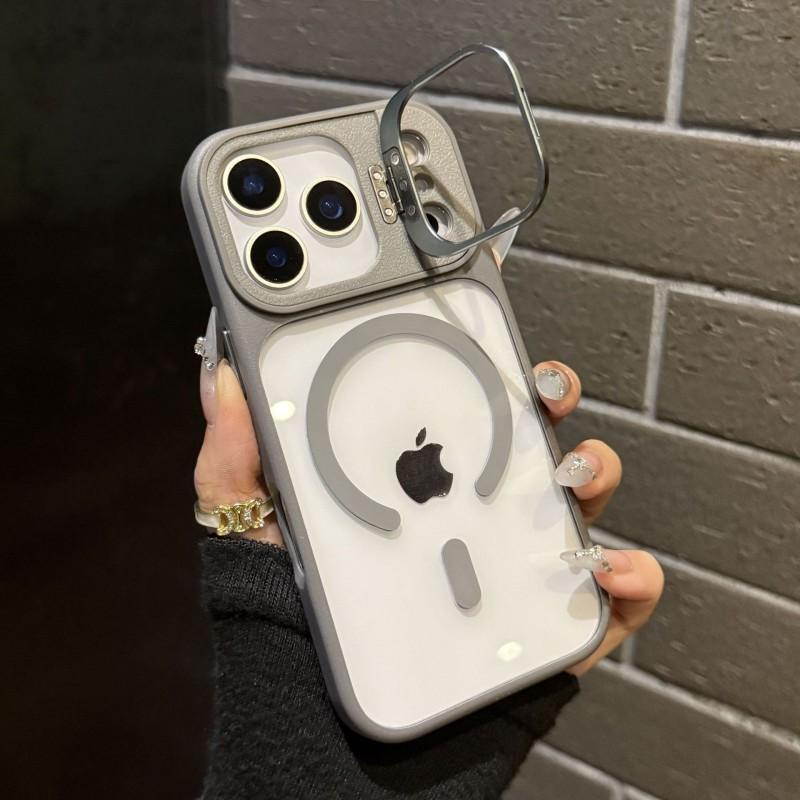 Magnetic Phone Case With Detachable Camera Lens Holder IPhone 16 Pro Max 15 Shockproof Silicone Cover