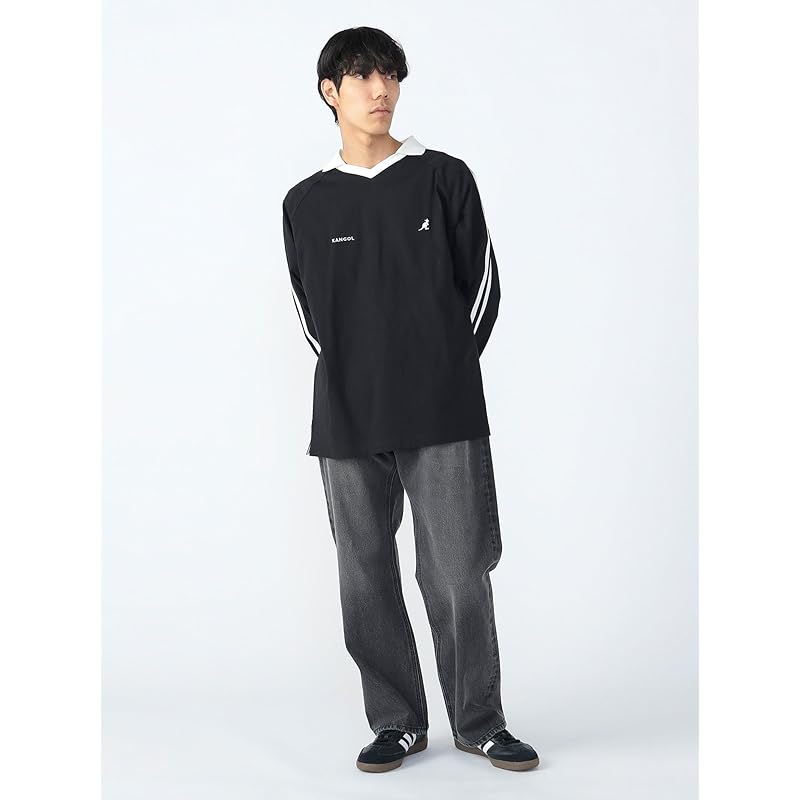 [Beams Heart] Jeans Loose Straight Denim Pants Men's BLACK L