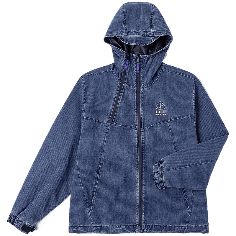 Lee Men's Dark Blue Hooded Denim Jacket