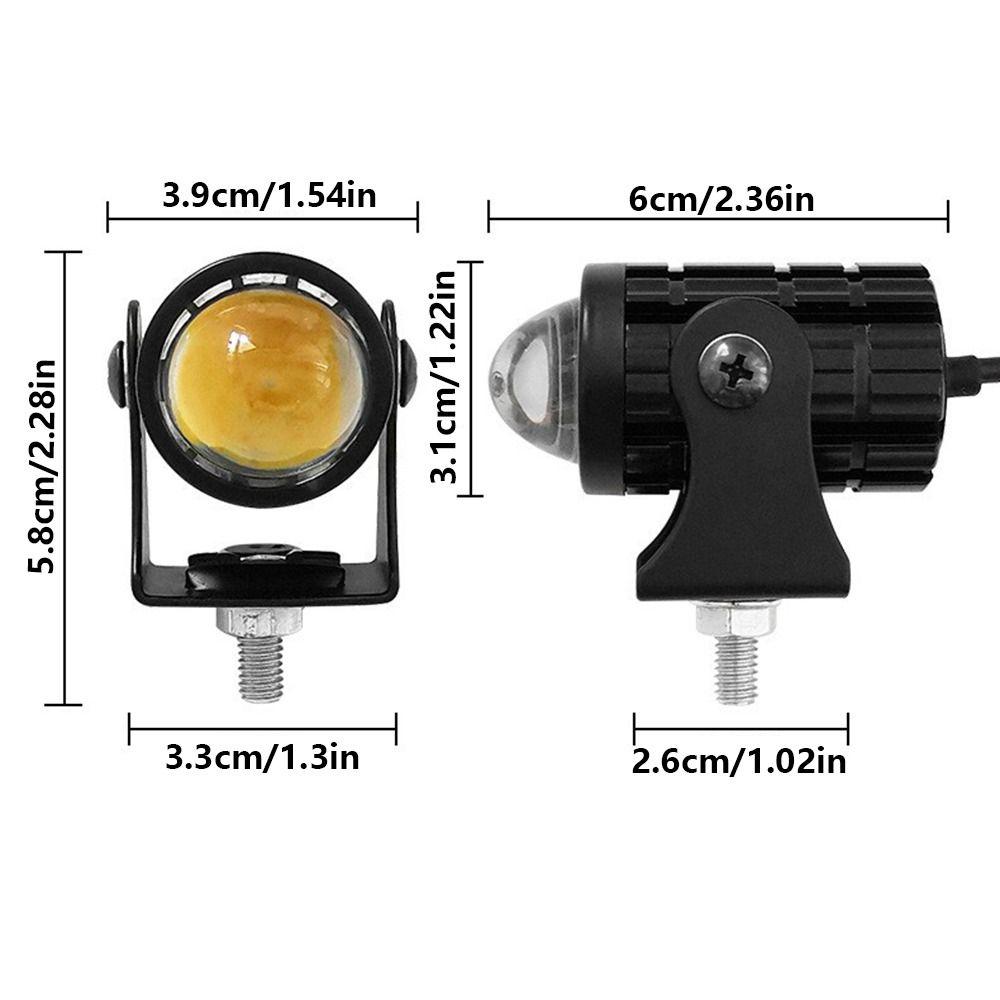 2Pcs Fisheye Lens Motorcycle Mini Driving Light LED Headlight Projector  Car Additional Lights