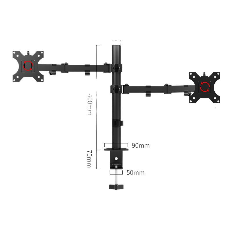 Rotatable Punch-Free Monitor Stand Arm for 15-32 Inch Screens