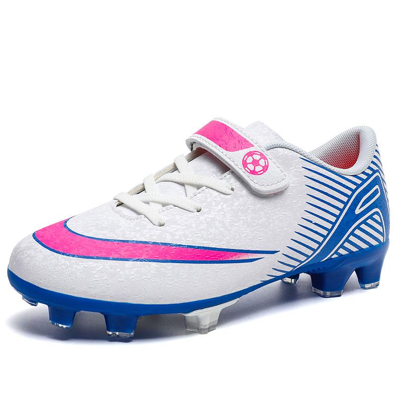 Größe 29-39 TF/FG Kinderfußballschuhe Leder Klettverschluss Fußballschuhe Kinder Mode Pink Kinder Sneaker Jungen Futsalschuhe