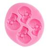 4Holes Skeleton Head Silicone Mold Styling Candy Jelly Mould Fondant Cake Decorating Pastry Bake Tools