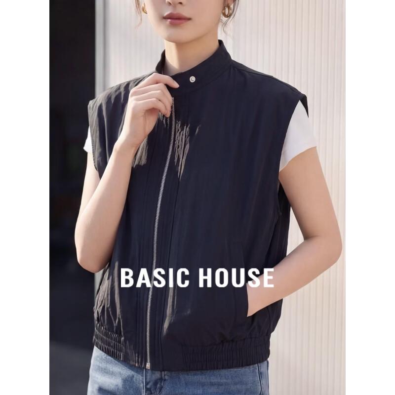 Basic House Women s Stand Collar Sleeveless Vest Jacket XL