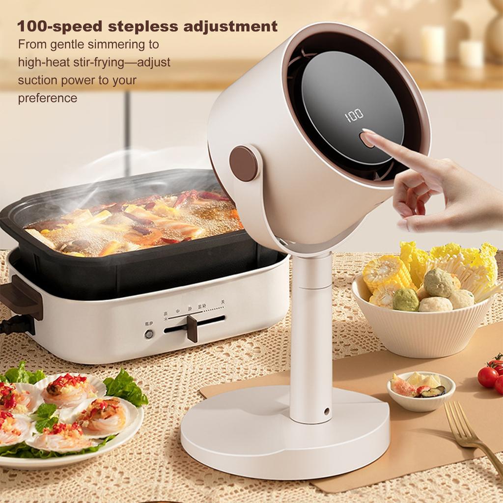 Desktop Range Hood Extractor Exhaust Adjustable Angle USB Rechargeable Exhaust Fan Portable Small Kitchen Hood for Indoor BBQ
