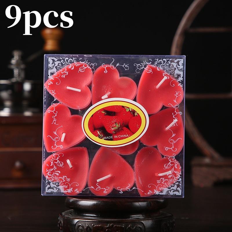 9/18Pcs Heart Shaped Candles Aromatherapy Candle For Valentines' Day Confession Birthday Wedding Gift Home Party Table Decor