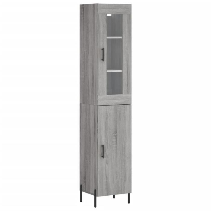 VidaXL Highboard Sonoma Grey 34.5x34x180 Cm Engineered Wood 3199183