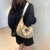 Adjustable Shoulder Straps Nylon Shoulder Bag Solid Color Canvas Crossbody Bag  Women