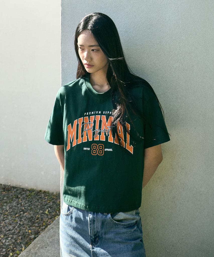 MINIMALPROJECT 88 Arch Logo Oversized Short Sleeve T-Shirt Mst150C [Green]