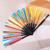 Holographic Folding Fan Pvc Glitter Laser Taiji Fan Dancing Clap Fan For Kung Fu Concerts And Rave Parties Colorful Accessory