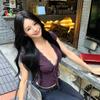 V Neck Slim Crop Tops Lace Camisole Chic Bottoming T-shirt  Streetwear