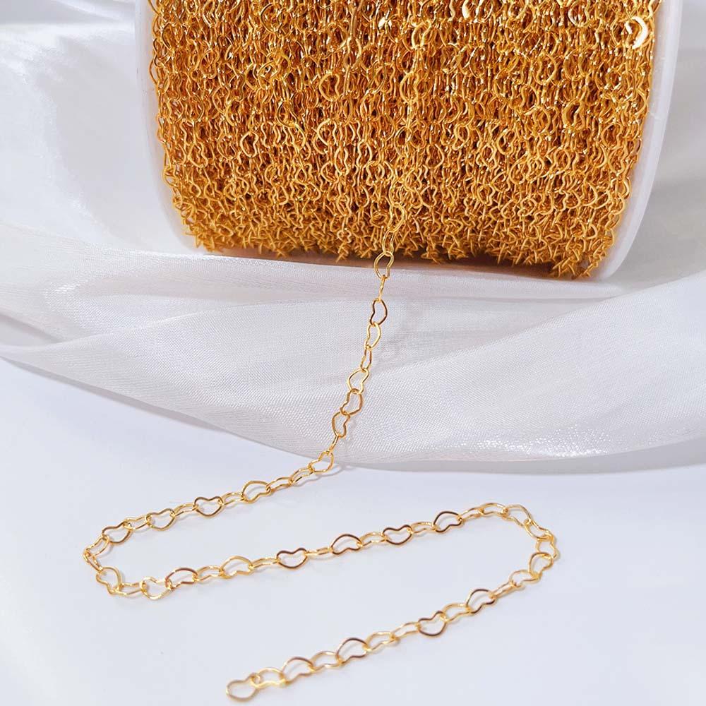 

5Meters 1Meter 3x4mm Rose Color Love Heart Chain Copper Link Chains Bracelet for Jewelry Making DIY Handmade Necklace Components 1meter