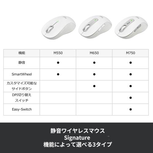 [.co.jp Exclusive] Logitech Signature M550MBKs Wireless Mouse Quiet Bluetooth Regular Black Wireless Logi Bolt Unifying Not Compatible Windows Mac iPa