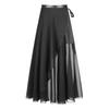Womens Lace-Up Flowy Skirt Ballet Modern Dance Training Wrap Skirt Midi Skirts Beach Wear Cover Up