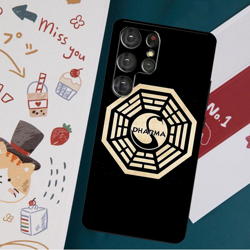 Coque de téléphone logo lost tv dharma initiative pour Samsung Galaxy S23 S21 S22 Ultra S8 S9 S10 Note 10 Plus S20 FE