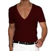 2023 Men's Deep V-Neck Waffle Knit Casual Fitness T-Shirt - Summer Style