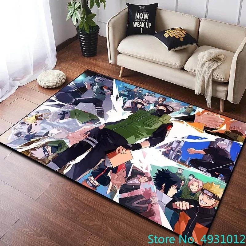 Creative 3D Carpet Akatsuki Naruto Sasuke Anime Print Living Room Bedroom Decoration Rug Children Anti Slip Crawling Mat