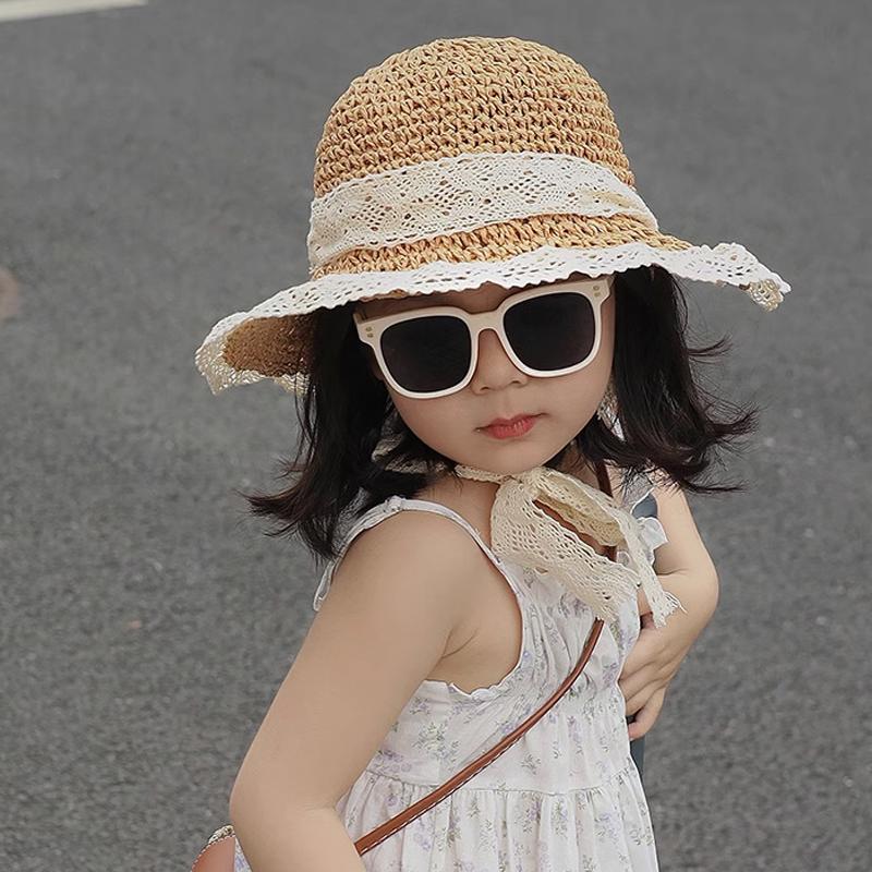 Summer Children'S Vacation Beach Hat Summer Lace Straw Hat Baby Parent-Child Spring And Autumn Sun Hat