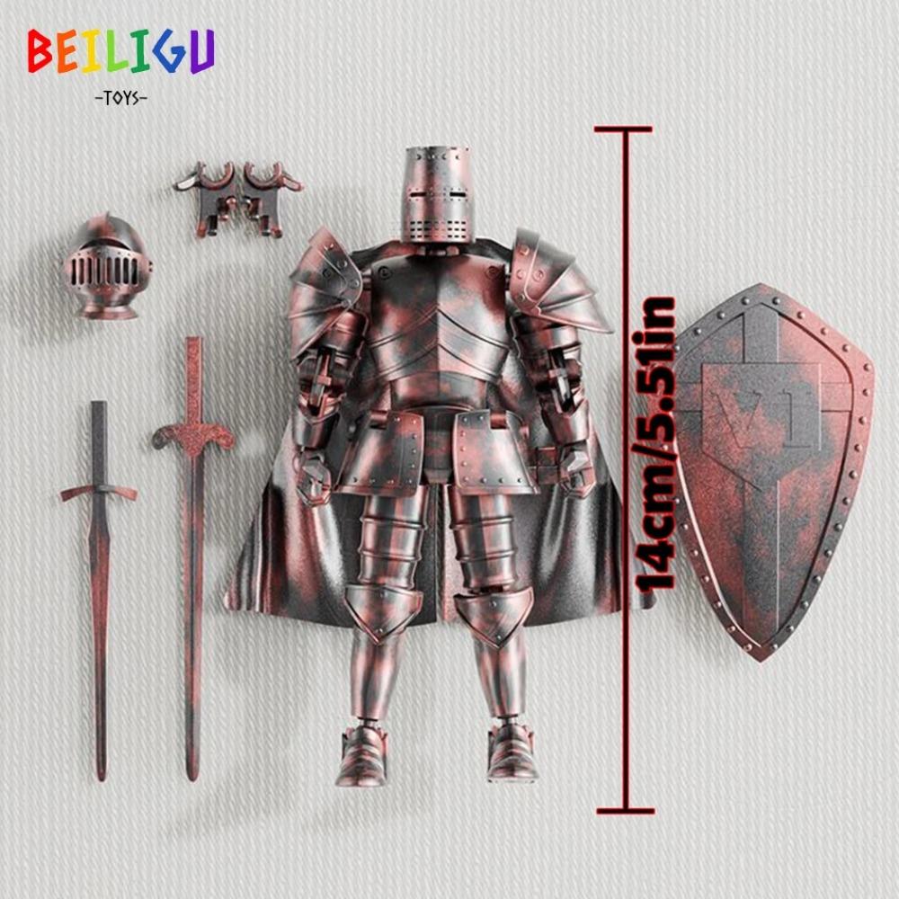 Medieval Knight Multi-Joint Movable DIY Action Figures Weapon Warrior Robot Sword Shield Assembly Toy Children's Holiday Gift