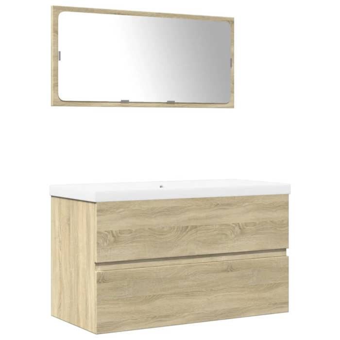 VidaXL Ensemble De Meubles De Salle De Bain 3 Pcs Chêne Sonoma, Armoire De Salle De Bain, Meuble De Salle De Bain, Meuble De 3325037