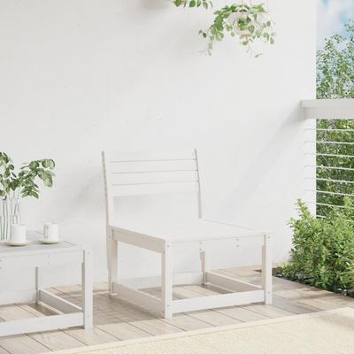 Garden Sofa White Solid Pine Wood