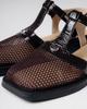 Krula 19883 36 Brown Patent Leather Sandals with Mesh