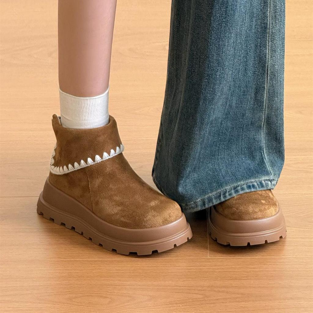 Velvet version~ Huge good-looking thick-soled Boken short boots for women's 2025 autumn and winter new small Maillard Martin boots