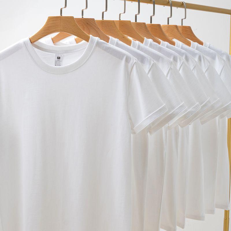 

Pure Cotton round Neck Short Sleeve T-shirt Men s and Women s Summer Thick Black Base Shirt White T Half Sleeve Sweatshirt T-shirt Top White XL