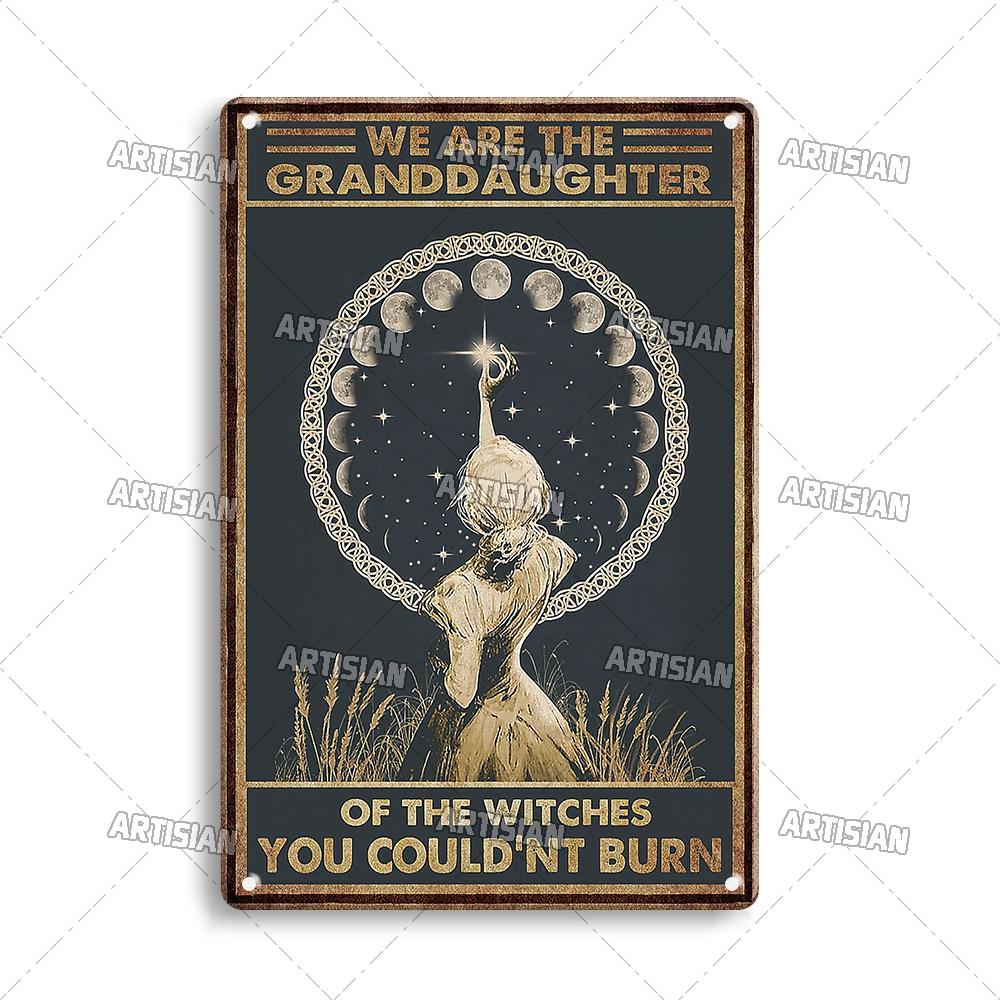Artisian Halloween Metal Plaque Witches Tin Sign Girl Decorative Plate Wall Decor Garage Bar Pub Club Hotel Kitchen Home
