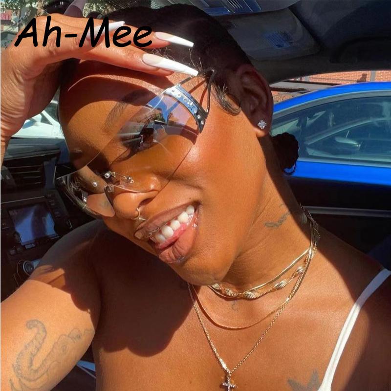 Fashion 2000s Vintage One Piece Sunglasses Women Y2K Wrap Around Retro UV400 Shades Punk Eyewear for Men and Women