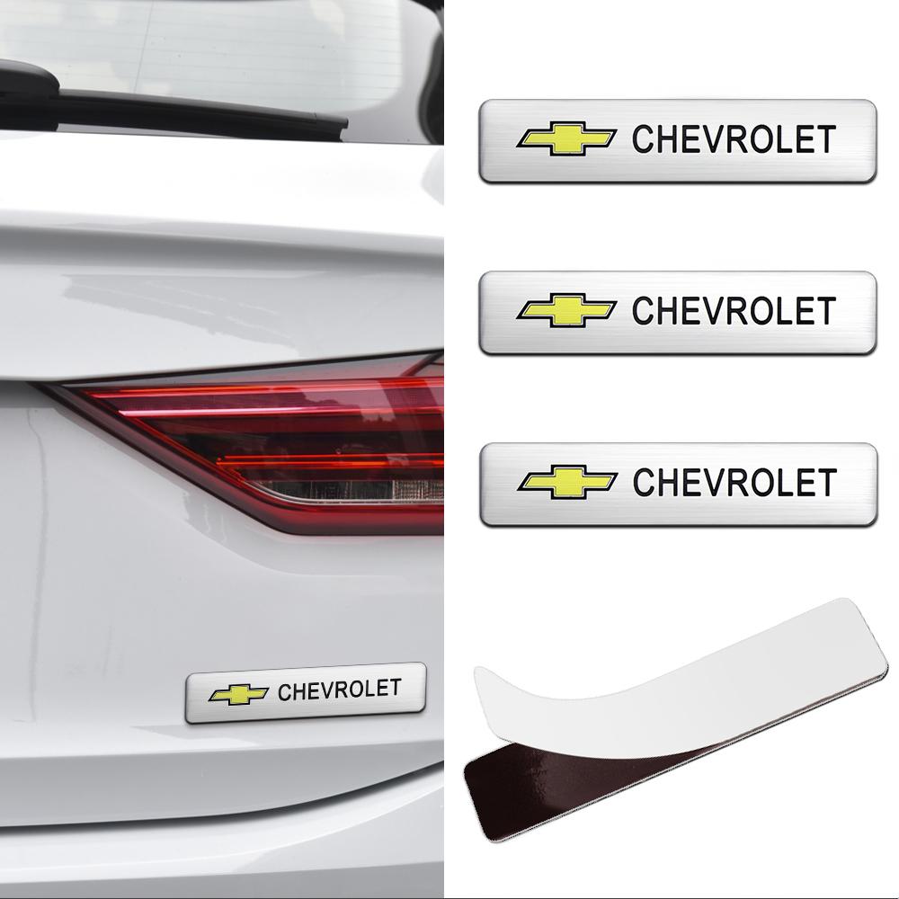 1/2Pcs 3D Aluminum Car Body Trunk Emblem Sticker Accessories For Chevrolet Cruze Captiva Sonic Spark Aveo Orlando Sail Malibu