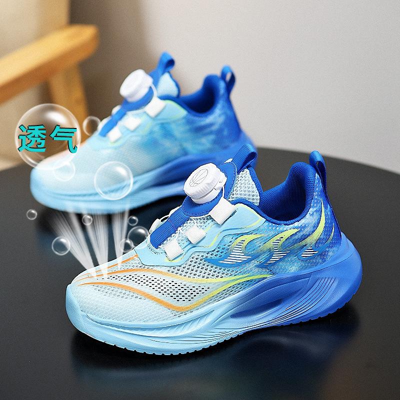 Boys shoes 2025 summer new children's single net sports shoes hollow boys middle and older children's professional running shoes tide