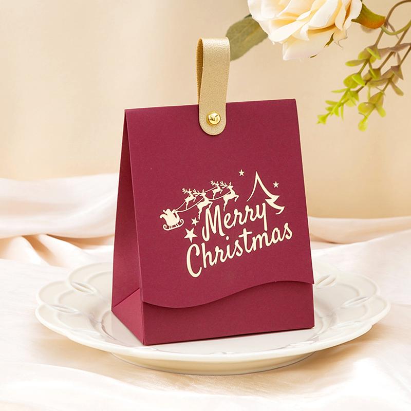 

10 шт./упак. Рождественский подарок Элегантный олень Уникальный Счастливого Рождества Креативная упаковка для конфет из бумаги C вино красного
