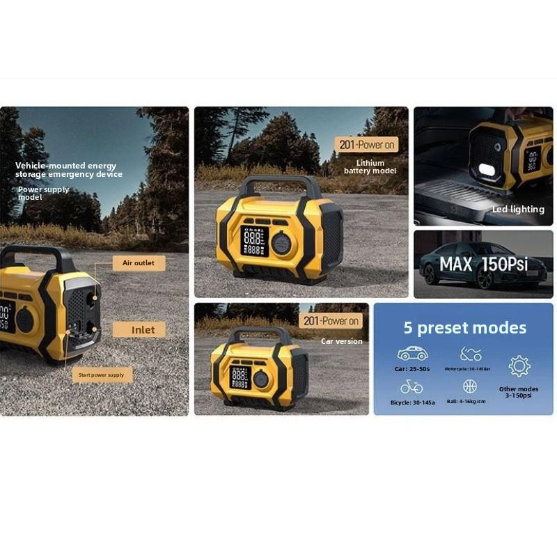 All In One Car Emergency Jump Starter Large Capacity Power Supply with Air Inflator & Dust Blower Portable 12V Car Battery Jumper Pack