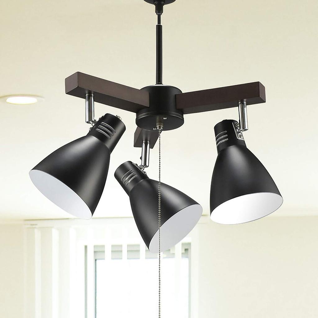 3-Light Pendant Light (Bulbs Sold Separately), Black, LT-YN30AW-K, 06-1468